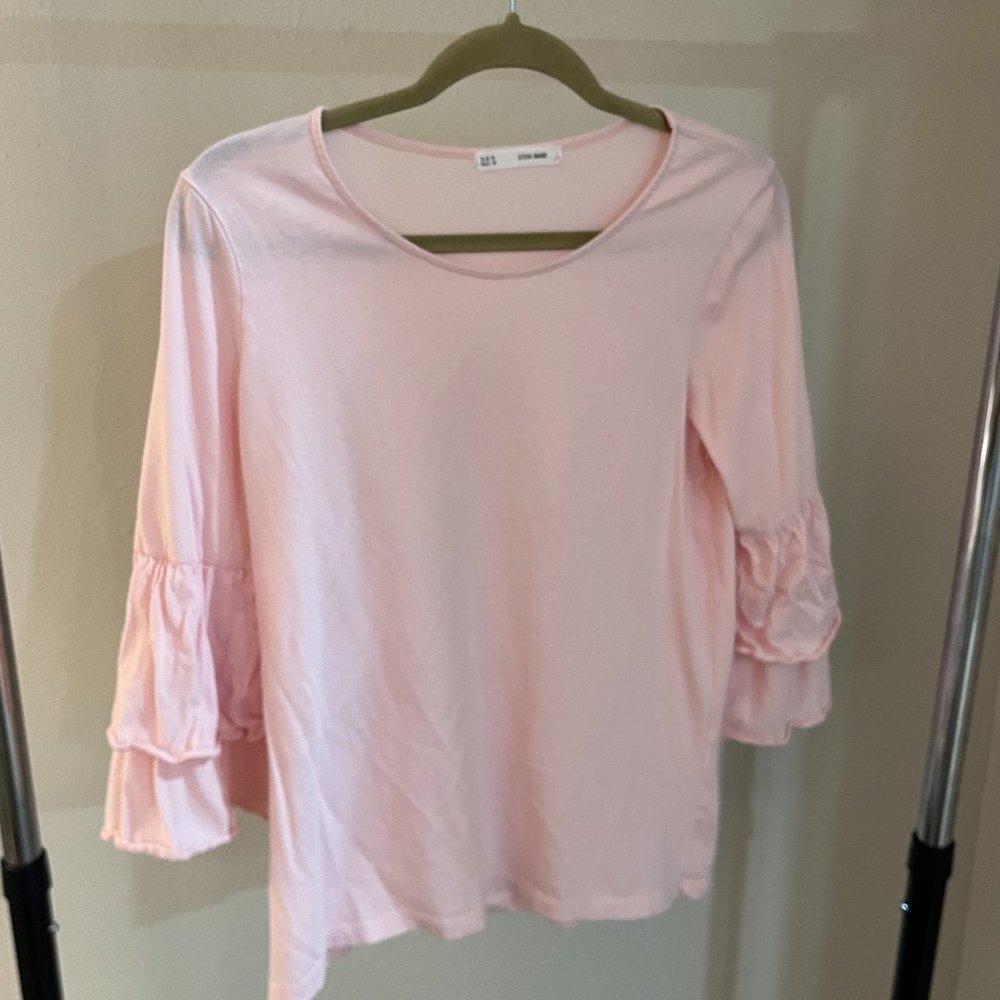 El Corte Inglés Bell Sleeve Pink Top Women's Medium-Preowned
